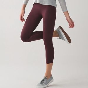 Lululemon Wunder Under Maroon Leggings